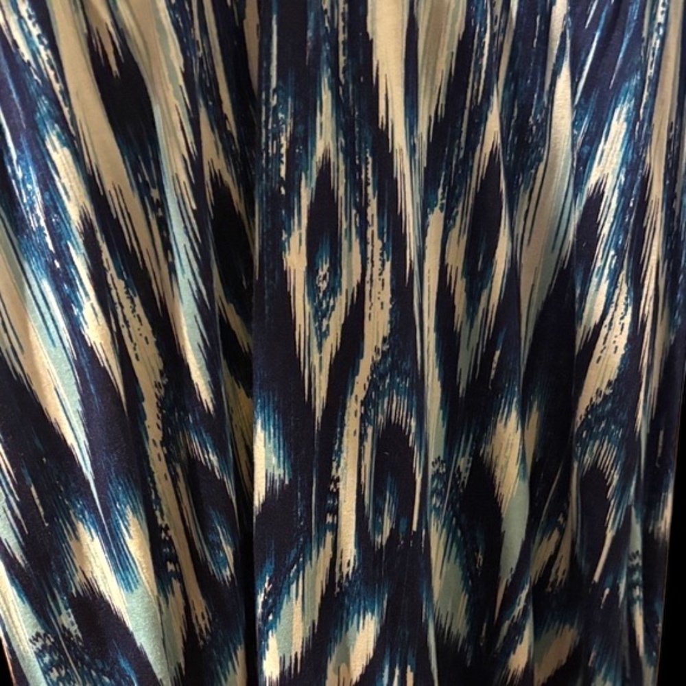 Elegant Blue and Orange Maxi Dress - Picture 9 of 9